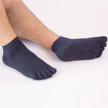 Мужские носки для йоги, мужские Нескользящие носки с пятью носками, хлопковые носки для пилатеса, впитывающие пот дышащие нескользящие спортивные носки для пилатеса