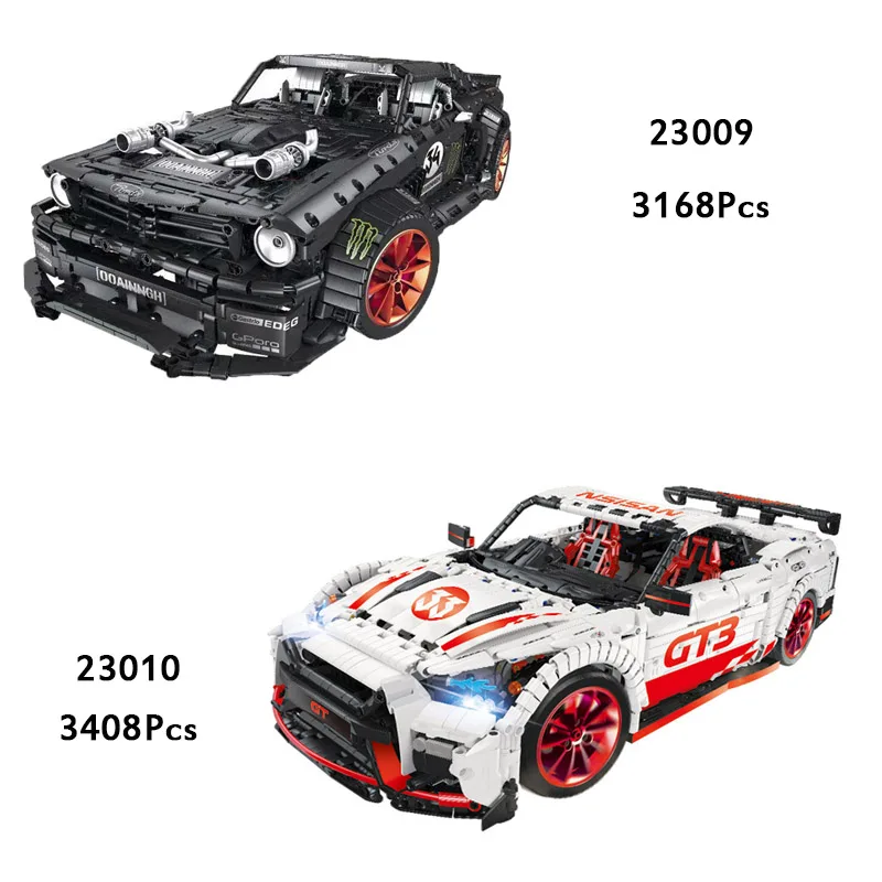 Новые MOC-22970 строительные блоки Forde Mustango Hoonicorn RTR V2 Nissann GT-R улучшенная модель детских игрушек