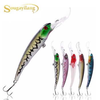 

Sougayilang 5pcs/lot Fishing Lure 3D Eyes Lifelike Hard Bait Fishing Tackle Minnow Fishing Lure Crank Bait Lure