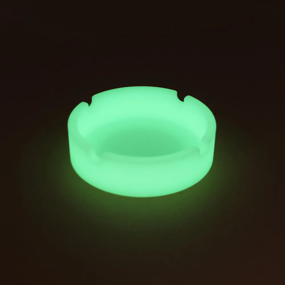 Silicone Ashtray Glow In The Dark Luminous Soft Ashtray For Smoking Cigarette Cigar Weeds Accessories For Home Desk
