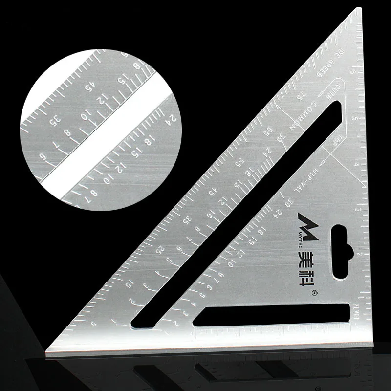 Треугольный транспортир из алюминиевого сплава 7 дюймов прямоугольная