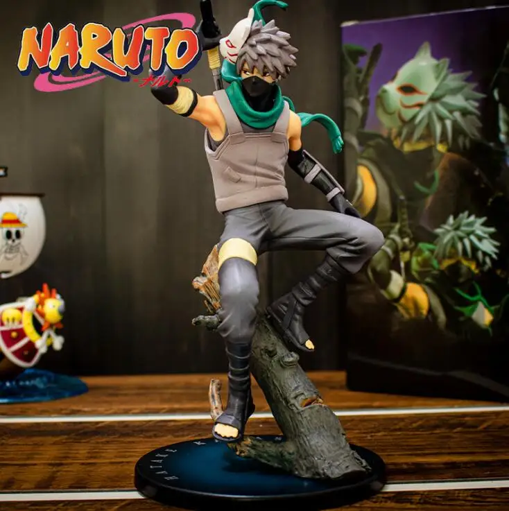 Naruto Figurine Hatake Kakashi Statue PVC Action Figure 25cm Anime Figura Naruto Shippuden  Toys Kakashi GEM Figurine Model Gift