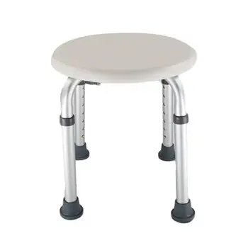

7 Levels Adjustable Aluminum Alloy Elderly Round Shower Stool White ship from US drop shipping