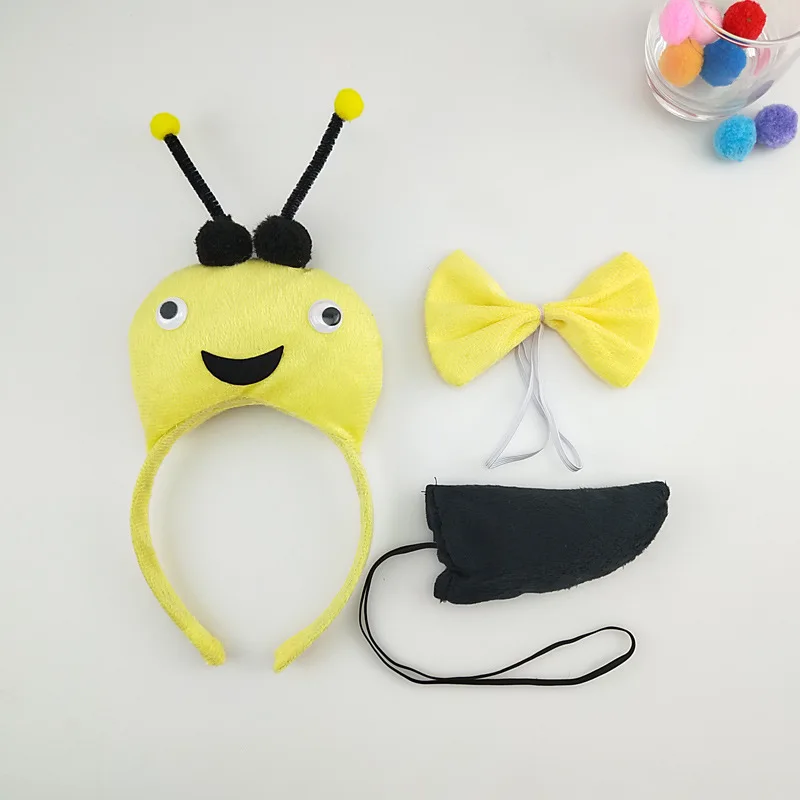 Children Kids Boy Girl 3D Bee Headband Tail Tie Animal Cosplay Costume Props Birthday Party Halloween Christmas Children Kids Boy Girl 3D Bee Headband Tail Tie Animal Cosplay Costume Props Birthday Party Halloween Christmas