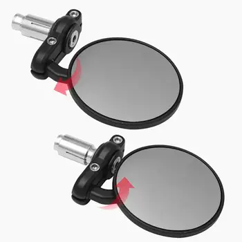 

Motorcycle Black 3" Round 7/8" 22mm Handle Bar End Mirrors Cafe Racer Bobber for Benelli KTM Piaggio Yamaha Kawasaki Suzuki
