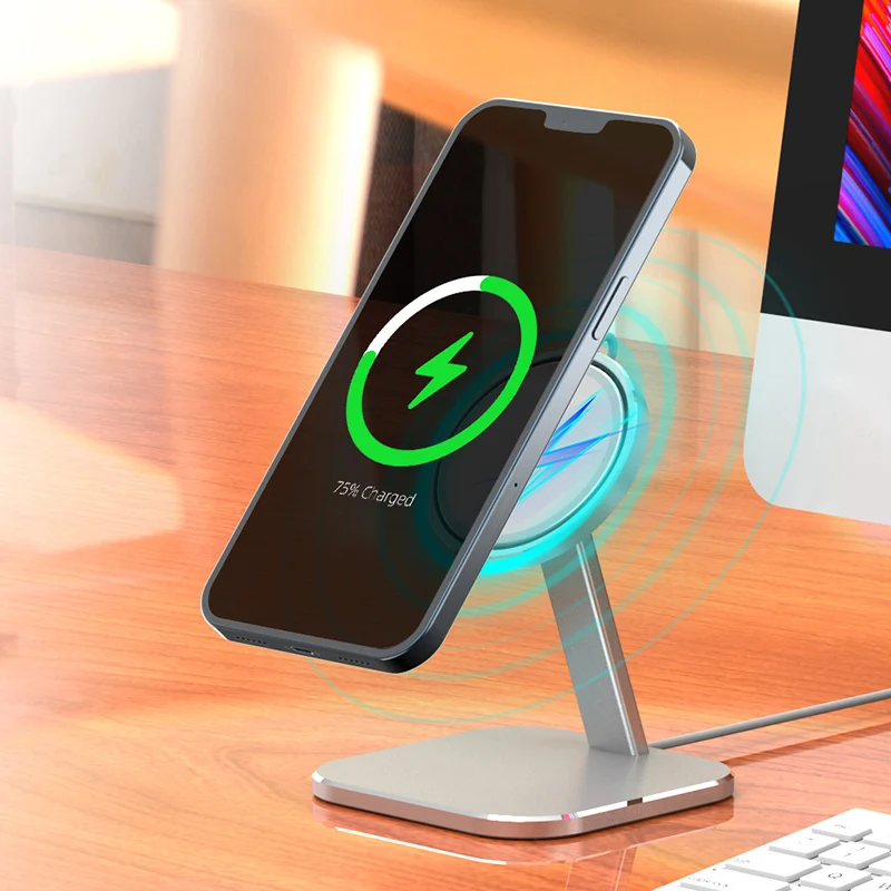 Держатель зарядного устройства из алюминиевого сплава для IPhone 12 Pro Max 15 Вт