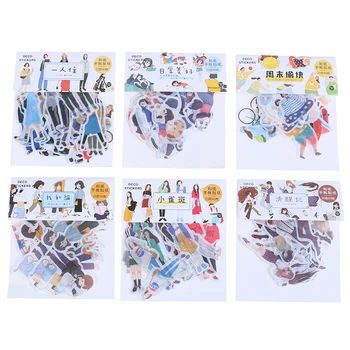 

40pcs/pack Lovely Girl Character Series Decoration Sticker DIY Planner Diary Scrapbooking Index Phone Album Sealing Sticker