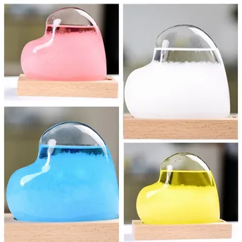 

Creative Heart Shaped Weather Forecast Crystal Diamond Shaped Storm Glass Bottle Home Decor Ornament Figurines Miniatures NEW!