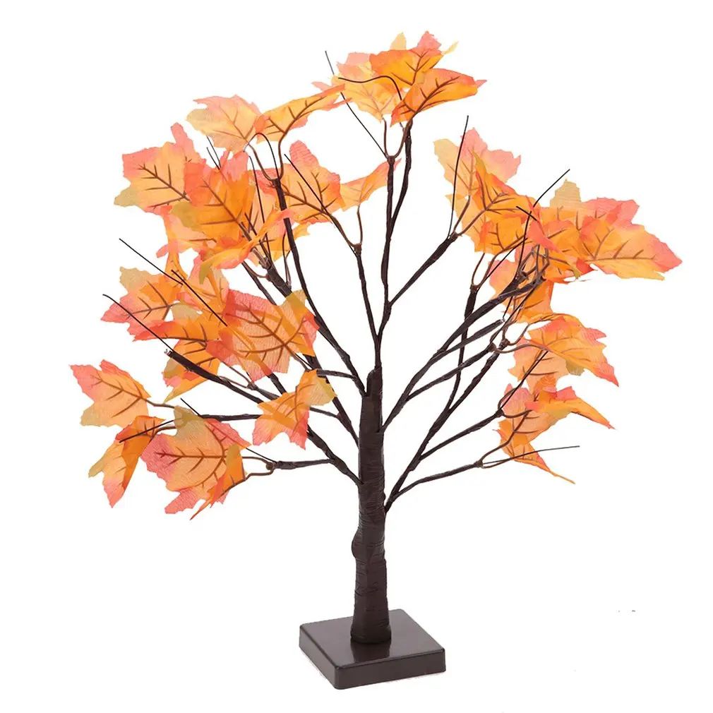 

24 Led Maple Leaf Harvest Tree Lights Christmas Garden Landscape Decoration Lights Indoor Battery Light Maple Leaf Tree Lights
