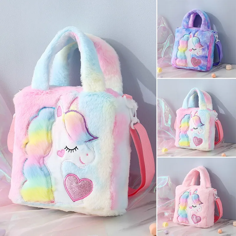 Unicorn Fluffy Tie-dye Children's Bag