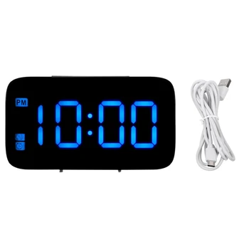 

Digital Alarm Clock,Adjustable Alarm Volume, Full Range Brightness Dimmer, LED Sn, USB Port for Charging,Blue