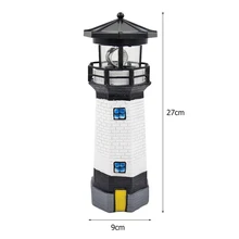 

brand new Lighthouse Shape Solar LED Light Garden Fence Yard Outdoor Decoration Smart Sensor Beacon Rotating Lamp