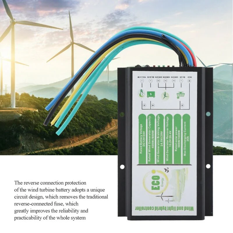 

Wind Solar Hybrid Controller Laderegler Regulator 12V/24V 400W/800W 20A Fully Sealed Waterproof Alternative Energry Supplies
