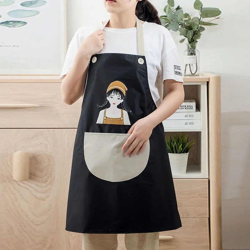 

Home Kitchen Cooking Waterproof And Oil-proof Apron Summer Ultra-thin Work Apron Kitchen Apron With Pocket Couples Aprons BBQ