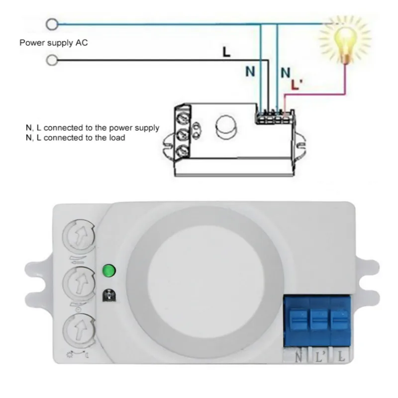 2021 NEW 360 Degree Radar Motion Sensor Light Switch Body Detector Microwave 5.8GHz | Электроника
