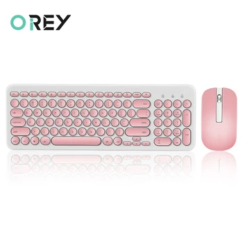 

2.4G Wireless Silent Keyboard And Mouse Round Keycap Keyboard Gaming Mouse For Macbook HP Lenovo Dell Laptop PC Gamer Computer