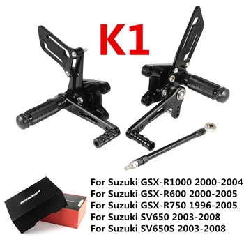 

Black Style K1 CNC Motorcycle Footrest Footpegs Foot Peg Pedal Rearset For Suzuki GSX-R1000 GSX-R750 GSX-R600 SV650 SV650S