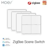 Moes 4 Gang Tuya ZigBee Wireless 12 Scene Switch Push Button Controller Battery Powered Automation Scenario for Tuya Devices ► Photo 1/6