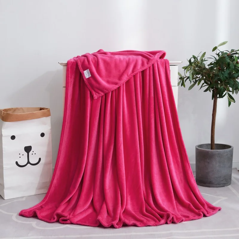 Rose Red Теплый домашний текстиль Одеяло фланелевый плюш Новое тяжелое одеяло Супермягкие Одеяла Пледы на диван/кровать/путешествия Твердые покрывало большой - Цвет: Rose Red
