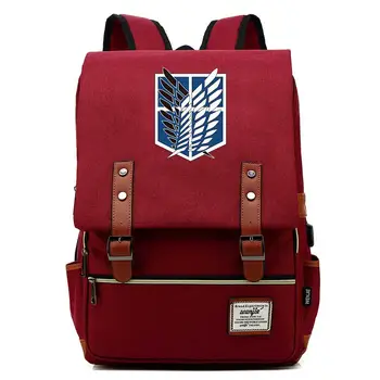 

Attack on Titan Backpack Student School Bag Satchel Laptop Rucksack Knapsack Teenager Casual Travel Outdoor Gift Mochila