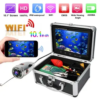 

100-240V 10.1in 1000TVL HD WiFi 164ft 6LED Wide Angle IP68 Underwater Camera Waterproof Underwater Camera