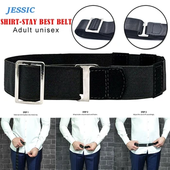 

JESSIC Popular Fashion Shirt Stand Adjustable Near Shirt Best Belt For Women Men Work Interview Black Color 120cm Waist