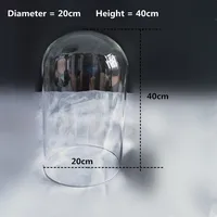 20*40cm Big Size Transparent Glass Dome Vase Home Decoration Creative Cake Snack Food Cover 1