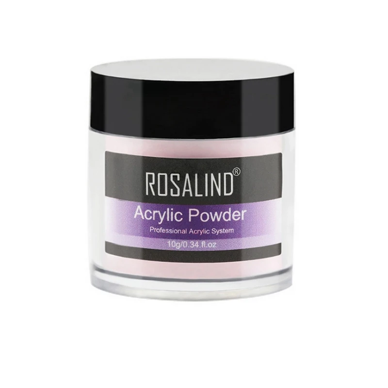 ROSALIND 3D 10 г акриловая пудра для рисования, Кристальные кончики для дизайна ногтей, прозрачный акриловый порошок для маникюра