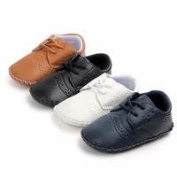 New Baby Shoes Retro Leather Boy Girl Shoes Toddler Rubber Sole Anti-slip First Walkers Newborn Infant Moccasins Baby Crib Shoes 6