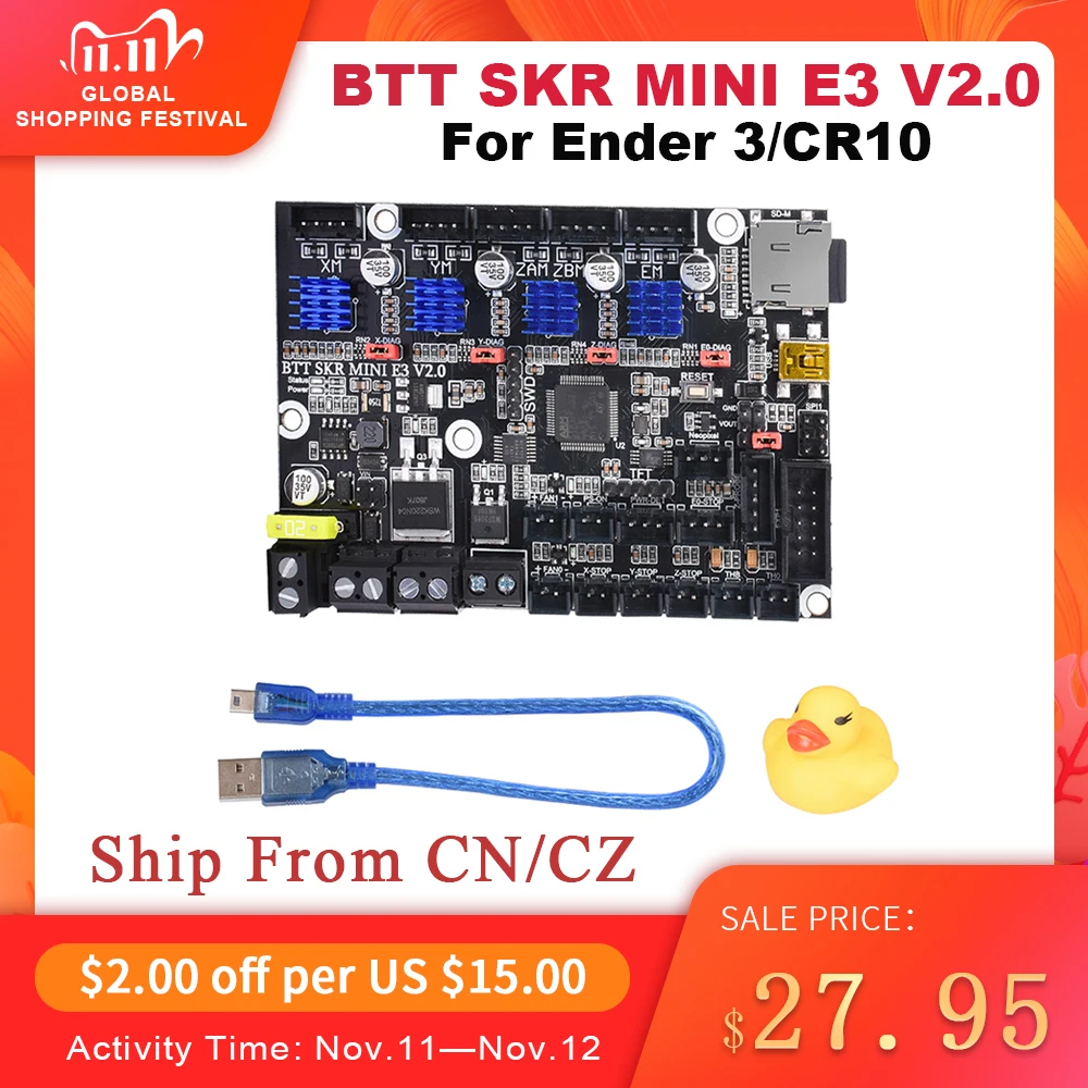BIGTREETECH SKR Mini E3 V2.0 Control Board 32 Bit With TMC2209 Driver 3D Printer Parts For CR10 Ender 3 Pro/5 Upgrade SKR V1.4 afbeelding