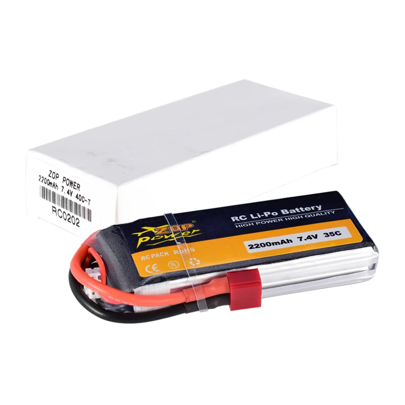 ZOP Power 7 4 В 2200 мАч 35C 2S Lipo батарея с Т образным разъемом перезаряжаемая Замена для RC