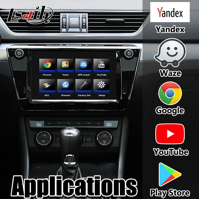 Lsailt Android 9 0 GPS навигация и видео интерфейс carplay для Superb лет Поддержка google play waze