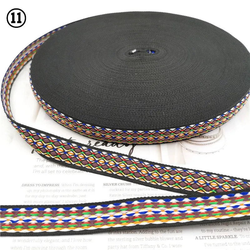 5 Yards 0.78 Inch 20MM Hundreds Styles Geometric Woven Jacquard Embroidered Ribbons DIY Apparel Wrapping Trim Sewing Accessories