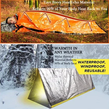 

Folding Single Envelope Sleeping Bags Outdoor Camping Emergency Reusable PE Aluminum Film Thermal Waterproof Sleeping Bag