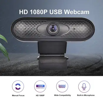 

Webcam 1080p HD, Mini Computer Pc WebCamera Anti-peeping Rotatable Camera For Live Broadcast Video Online Teaching Work