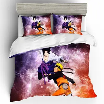 

NARUTO Home Textiles Bed Linen Set Qualified Modern Couple Boy Gift King Size Bedding Set Duvets And Linen Sets Bed Linen Cotton