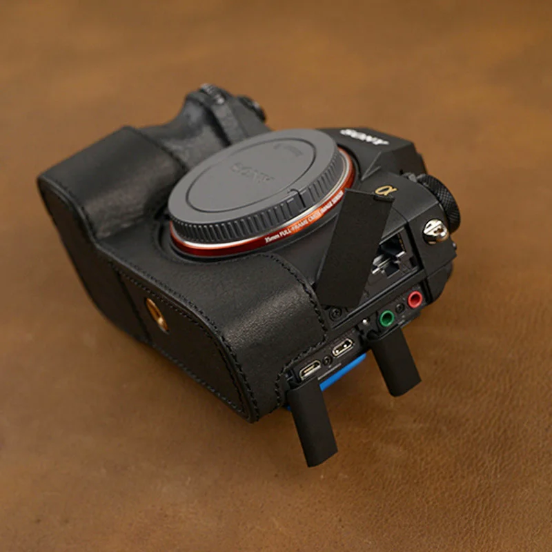 AYdgcam ручной работы из натуральной кожи чехол для камеры половина сумка для sony A7R4 A7 IV A7 Mark IV Ретро винтажный нижний чехол