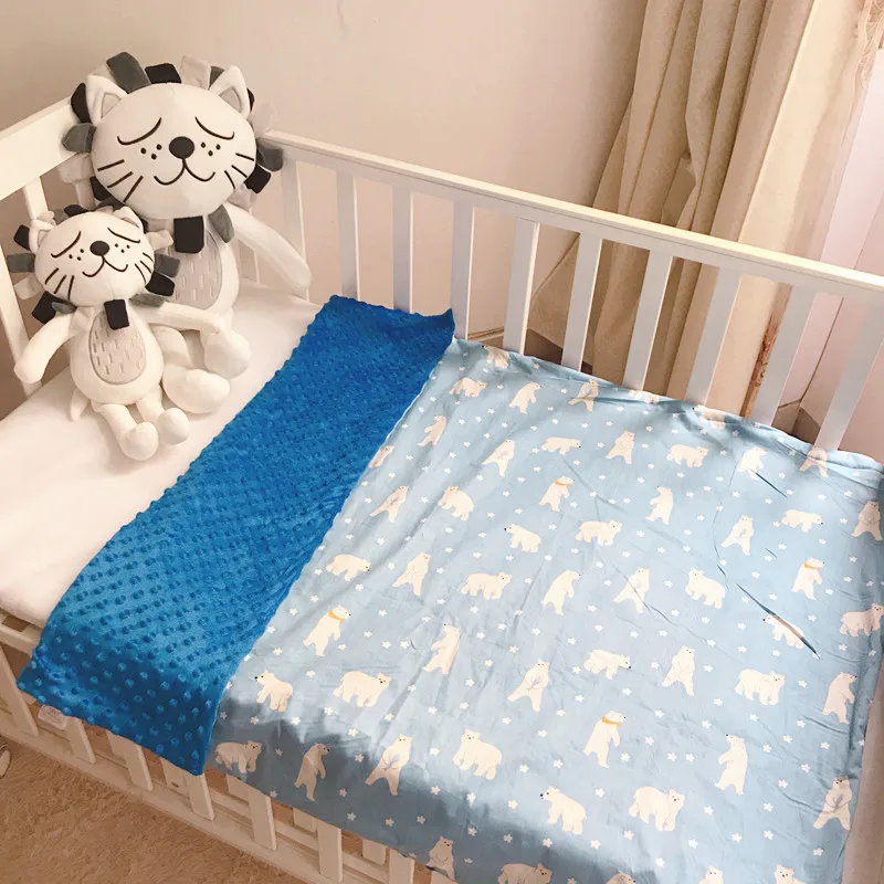 Детское одеяло Polar Dot мягкое фланелевое для новорожденных детское minky Полосатое