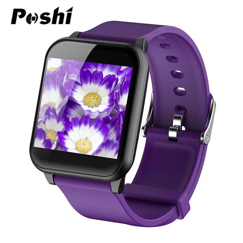 Новейший Bluetooth фитнес Смарт часы пользовательский фон погоды часы калорий шагомер спортивные часы водонепроницаемые для мужчин и женщин - Цвет: purple