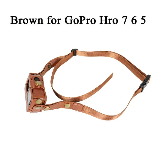 For gopro 7 6 5 Кожаный защитный чехол для Gopro Hero 5, 6, 7, Черная защитная полиуретановая сумка с ремешком для GoPro Hero 8, набор аксессуаров для экшн-камеры - Цвет: For gopro 7 6 5