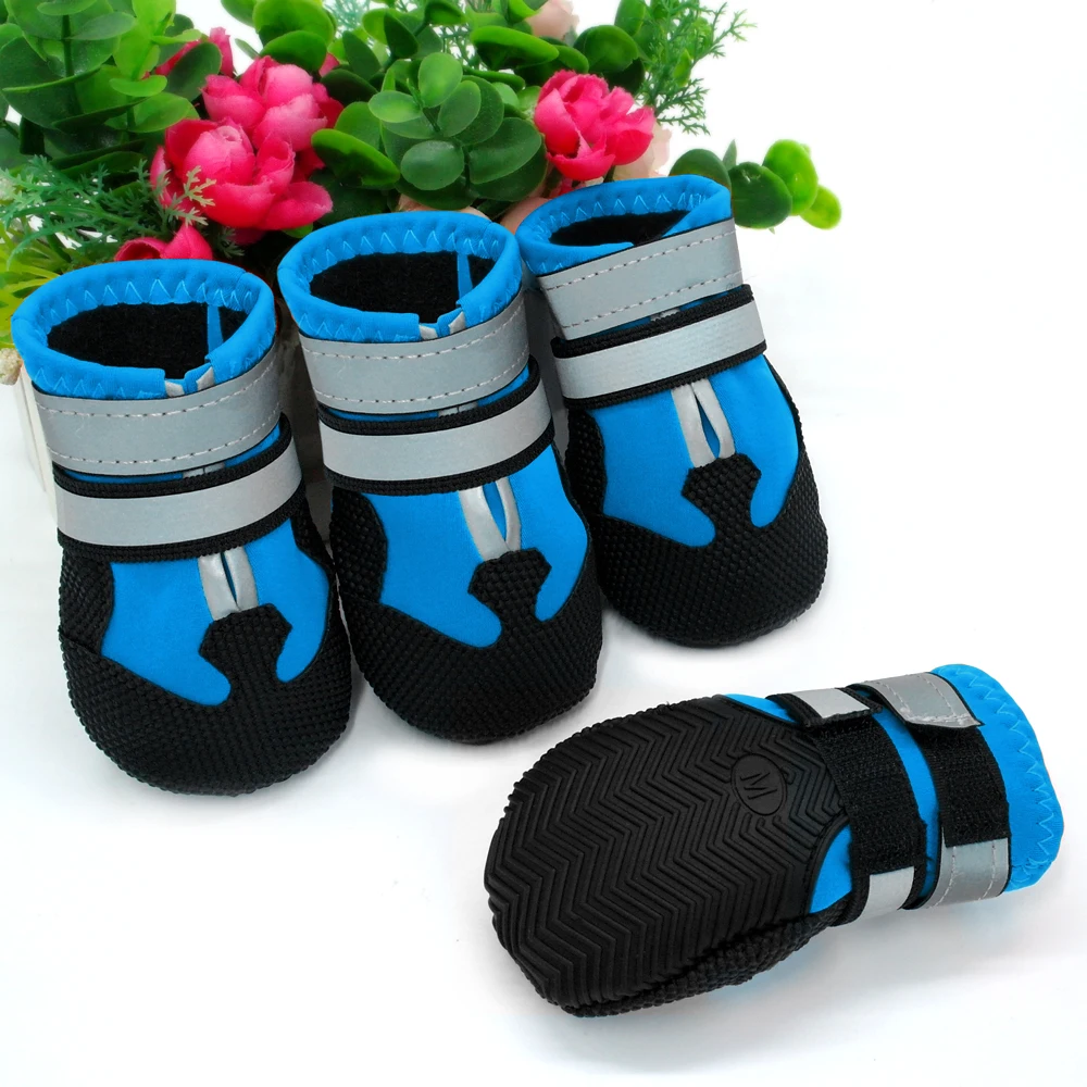 4pcs Dog Shoes for Large Dogs Waterproof Pet Snow Boot Reflective