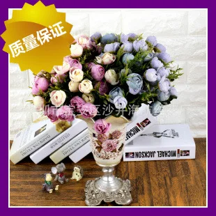 

Oil Painting Europe Tea Bags 6 Color European Style Top Grade Imitation Flowers Set Artificial Flower Silk Flower Artificial Pla