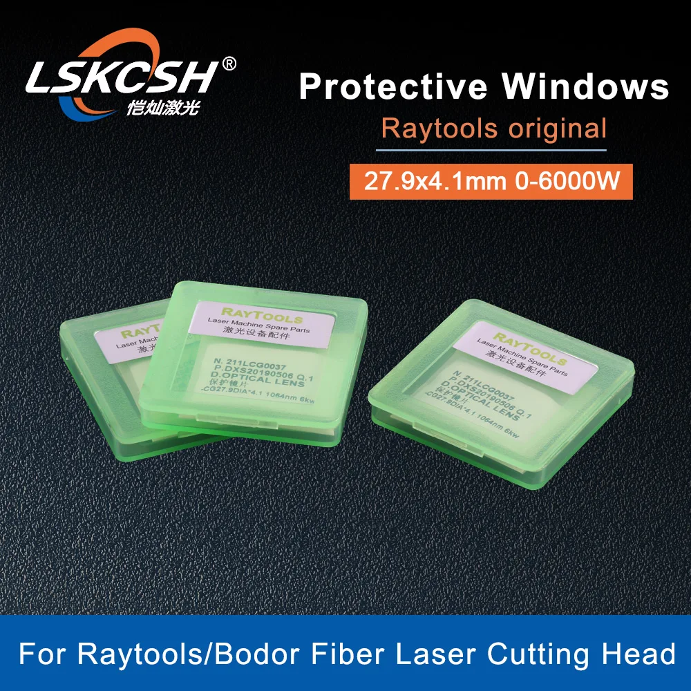 

LSKCSH 10Pcs/Lot Raytools Original Optical Lens 27.9Dia*4.1 1064nm 211LCG0035 211LCG0037 24.9*1.5QBH Fiber Laser Windows Bodor