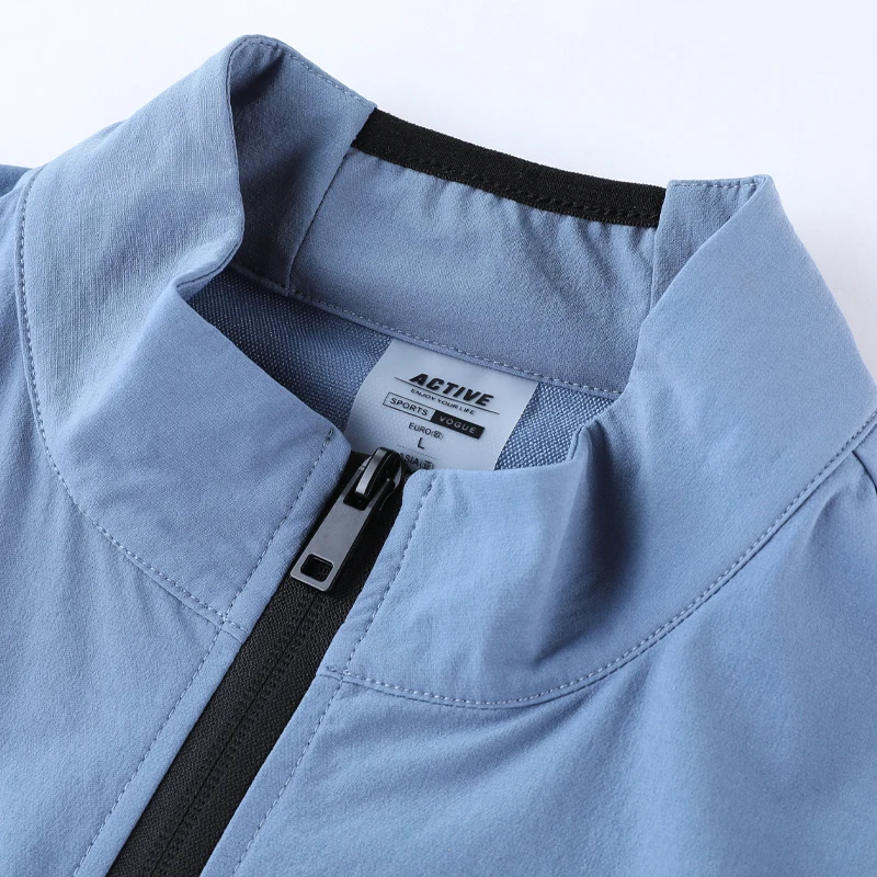 Men Jackets Zipper Thin Running Sport Coats Autumn Outdoor Hiking Camping Sportswear Breathable Male Gym Sweatshirts