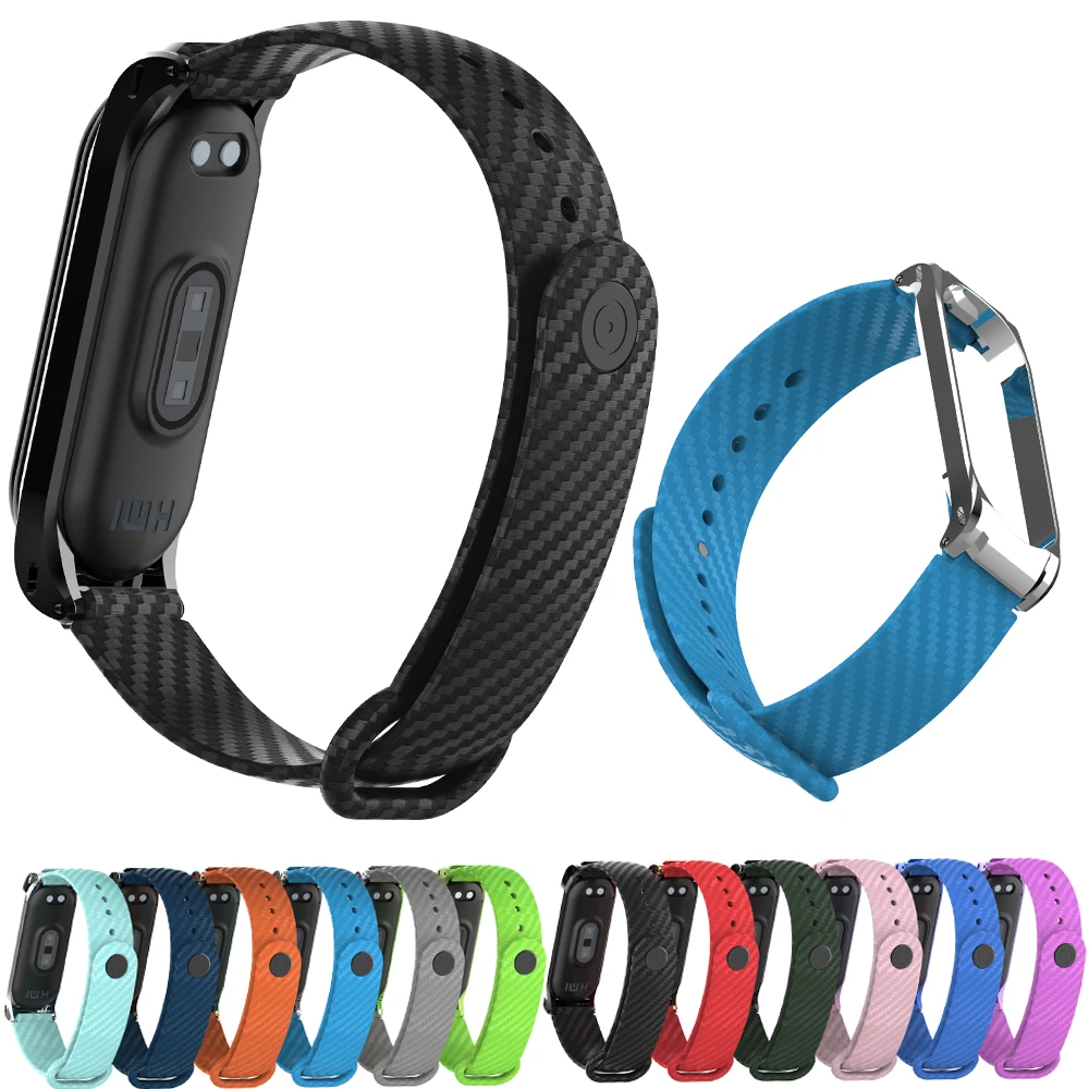 1PC Colorful Carbon Fiber Texture Bracelet Wrist Strap Replacement Smart Band for Xiaomi Mi 4 3 Watch Accessoriees | Электроника
