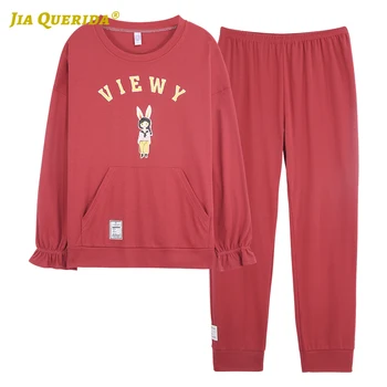 

Ladies Solid Letter Printing Spring Autumn Homesuit Homeclothes Sleepwear Fashion Style Casual Style Woman Clothes Pajamas Set