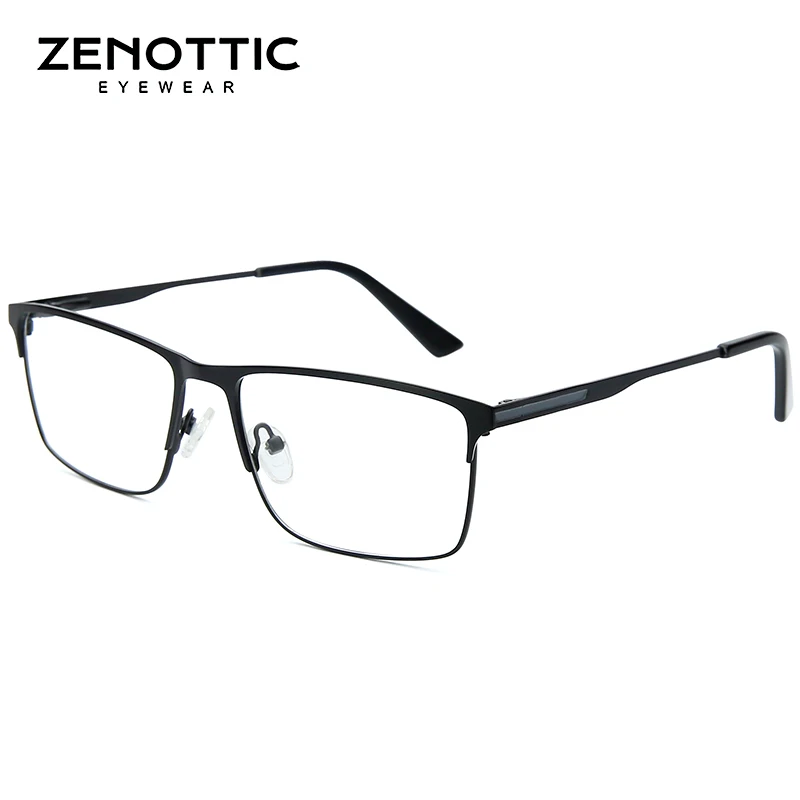 Alloy Prescription Glasses Men Square Anti Blue Light Computer Eyeglasses Myopia Photochromic Eyewear ZENOTTIC myopia eyeglasses