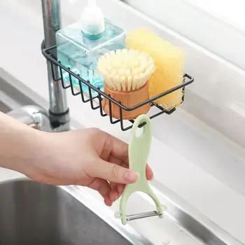 

Stainless Steel Kitchen Faucet Rack Sink Rag Sponge Draining Rack Bathroom Soap Storage Holder Shelf