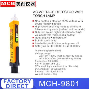 

Non-contact induction test pencil AC110V 220V Voltage Probe Volt Meter Electric Indicator Power Detector Tester Socket D001 9808