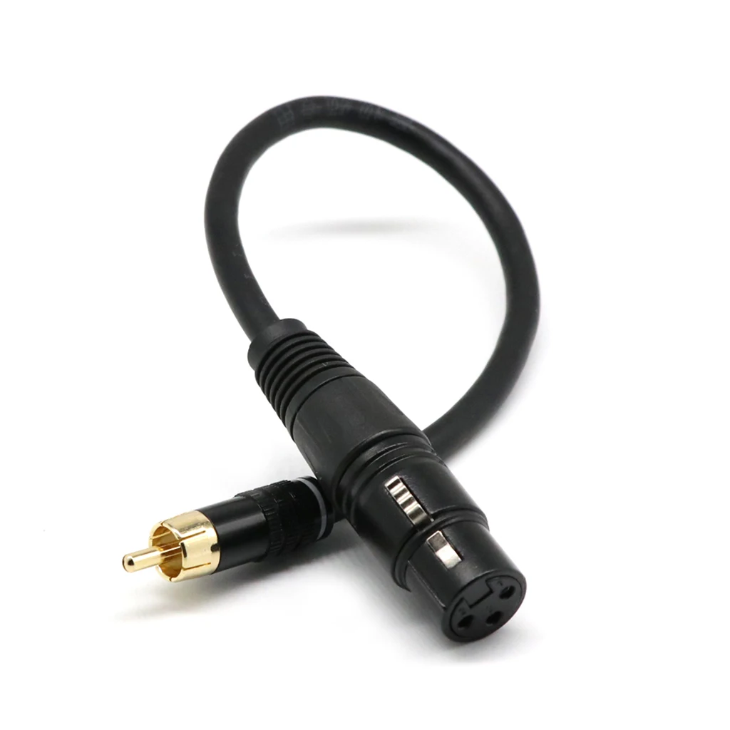 3-Pin XLR Female to RCA Male Jack Adapter Converter Cable Wire For Mixer Amplifier 1ft